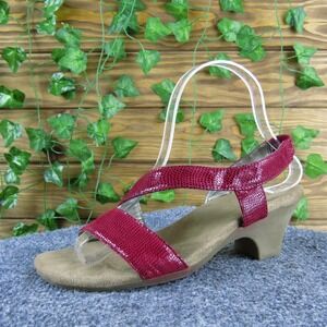 Aerosoles Women Brasserie Strappy Red Fabric Sz 7 Medium Gently Used 2025